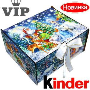 Сладкий подарок на Новый Год в картонной упаковке весом 1200 грамм по цене 2223 руб в Батайске