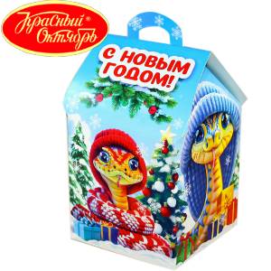 Сладкий подарок на Новый Год в картонной упаковке весом 600 грамм по цене 654 руб в Батайске
