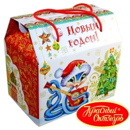 Детский новогодний подарок в картонной упаковке весом 950 грамм по цене 1108 руб в Батайске